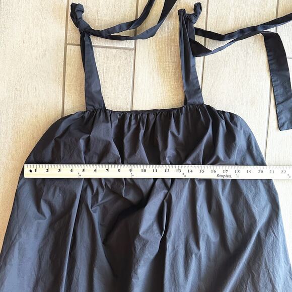 Frnch Paris Cylia Maxi Dress Medium? Minimalist Tiered Poplin Oversized Pockets - Picture 10 of 12